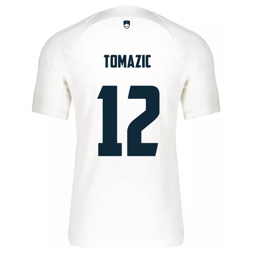 Kinder Slowenien Lukas Tomazic #12 Weiß Heimtrikot Trikot 24-26 T-Shirt