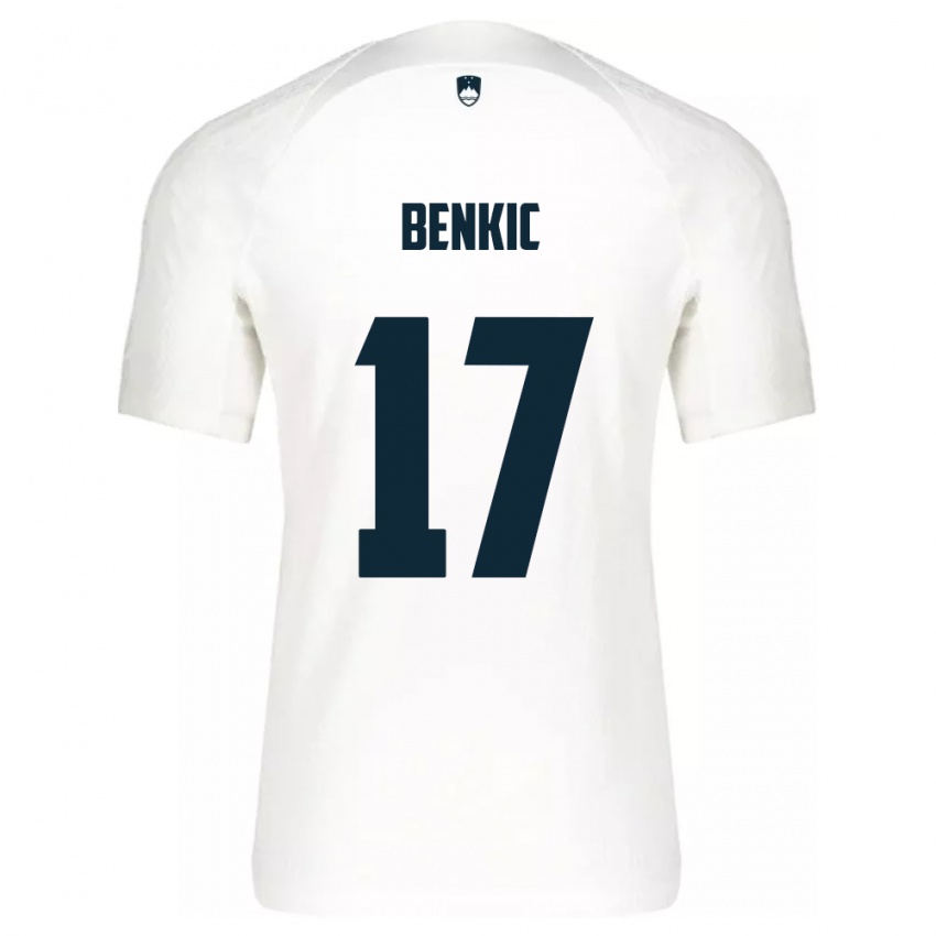 Kinder Slowenien Kevin Benkic #17 Weiß Heimtrikot Trikot 24-26 T-Shirt