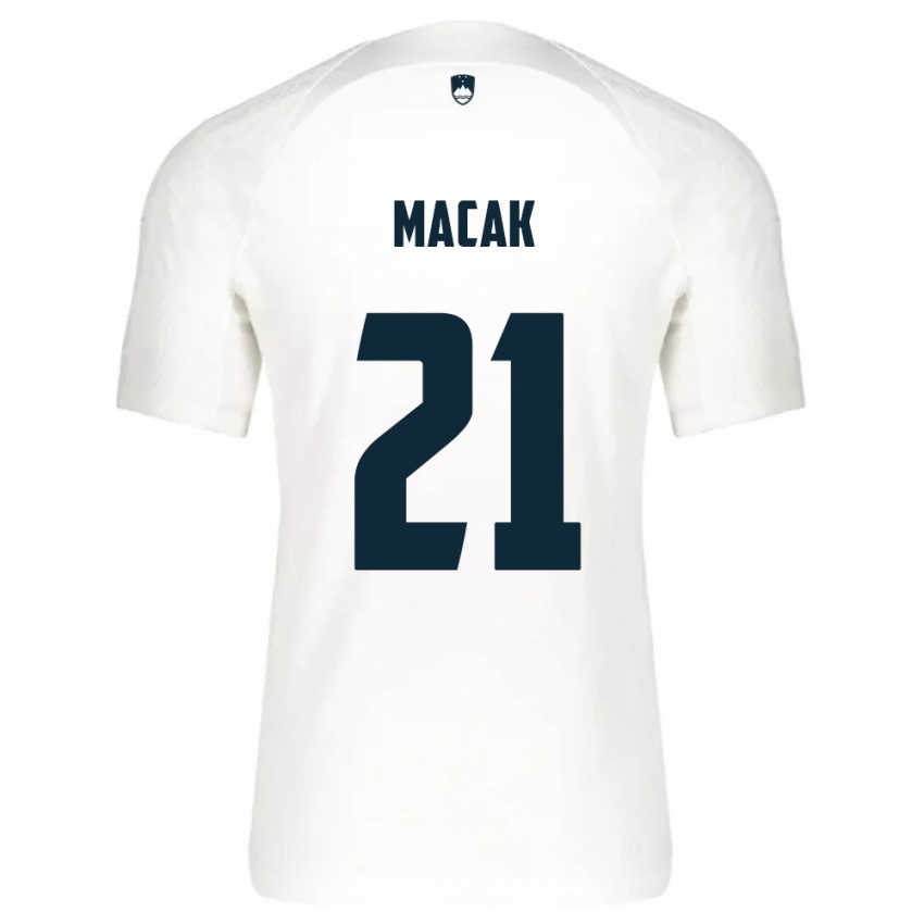 Kinder Slowenien Lucas Macak #21 Weiß Heimtrikot Trikot 24-26 T-Shirt