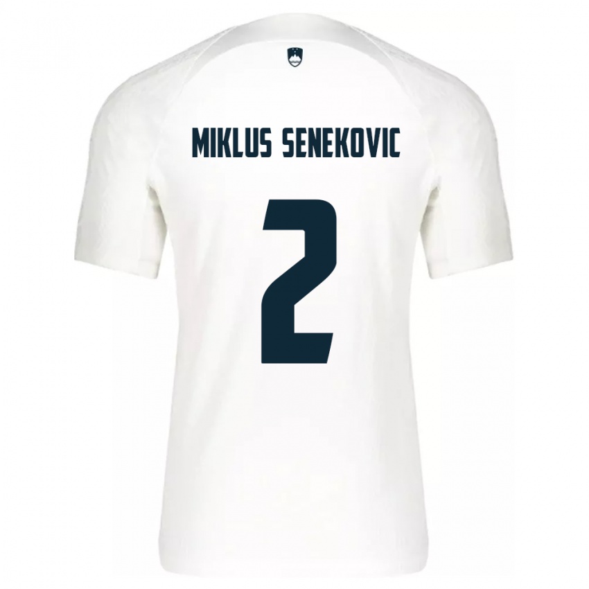 Kinder Slowenien Gal Miklus Senekovic #2 Weiß Heimtrikot Trikot 24-26 T-Shirt