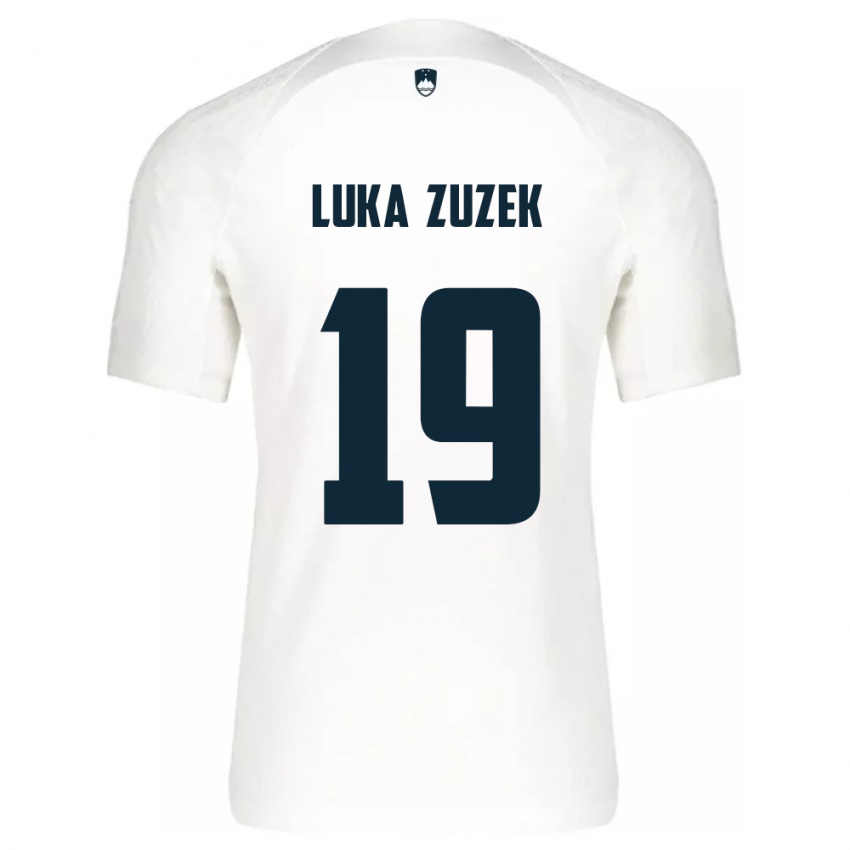 Kinder Slowenien Zan Luka Zuzek #19 Weiß Heimtrikot Trikot 24-26 T-Shirt