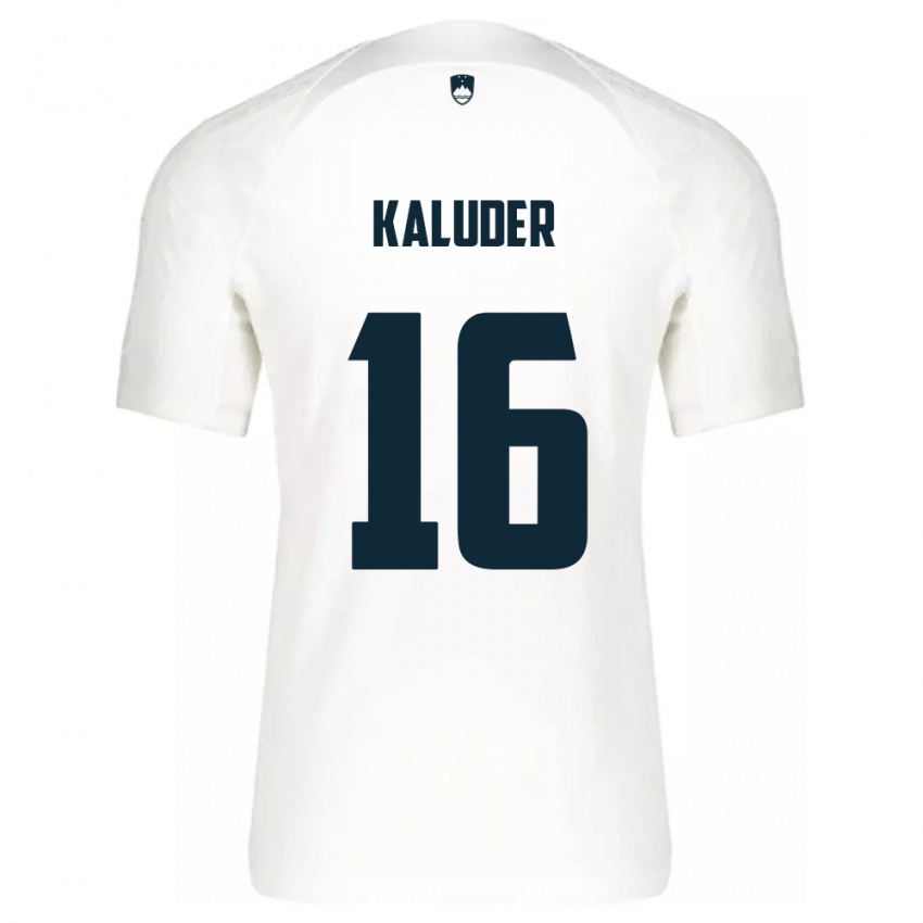 Kinder Slowenien Grega Kaluder #16 Weiß Heimtrikot Trikot 24-26 T-Shirt