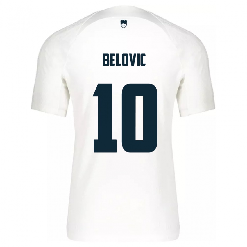 Kinder Slowenien Nik Belovic #10 Weiß Heimtrikot Trikot 24-26 T-Shirt