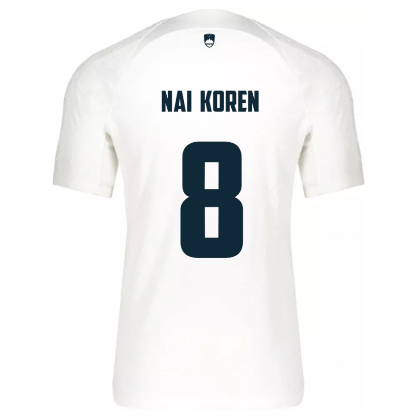 Kinder Slowenien Tian Nai Koren #8 Weiß Heimtrikot Trikot 24-26 T-Shirt