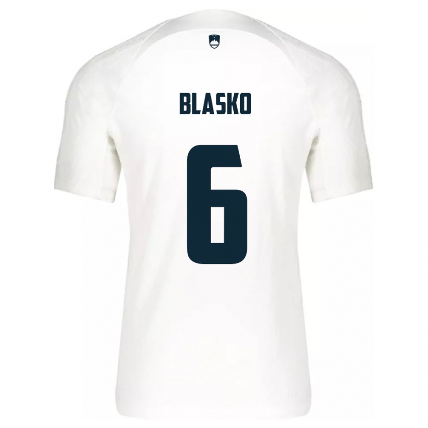 Kinder Slowenien Svit Blasko #6 Weiß Heimtrikot Trikot 24-26 T-Shirt