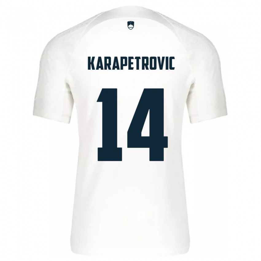 Kinder Slowenien Luka Karapetrovic #14 Weiß Heimtrikot Trikot 24-26 T-Shirt