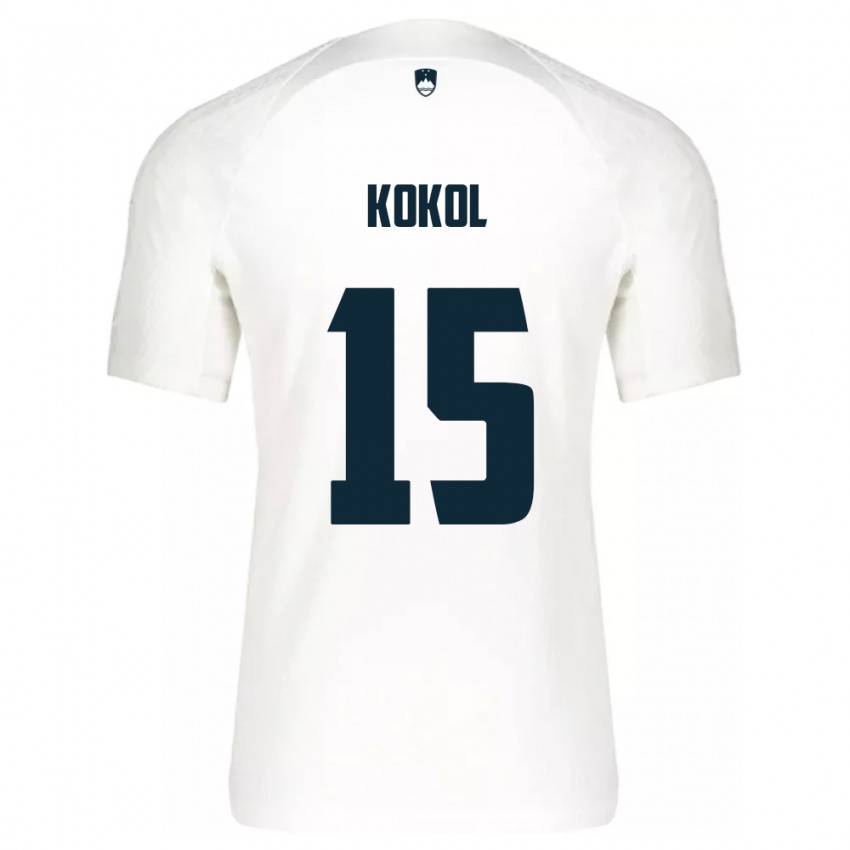 Kinder Slowenien Luka Kokol #15 Weiß Heimtrikot Trikot 24-26 T-Shirt