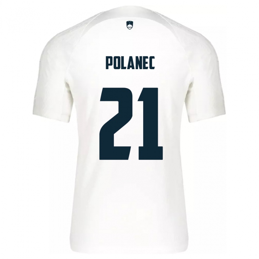 Kinder Slowenien Gaj Polanec #21 Weiß Heimtrikot Trikot 24-26 T-Shirt