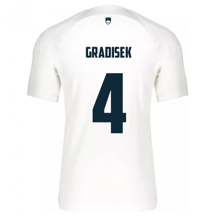 Kinder Slowenien Sara Gradišek #4 Weiß Heimtrikot Trikot 24-26 T-Shirt