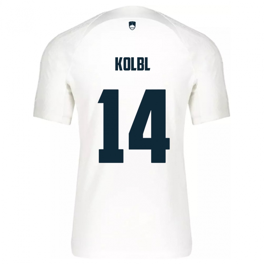 Kinder Slowenien Špela Kolbl #14 Weiß Heimtrikot Trikot 24-26 T-Shirt