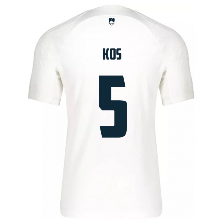 Kinder Slowenien Evelina Kos #5 Weiß Heimtrikot Trikot 24-26 T-Shirt