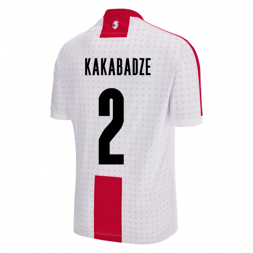 Kinder Georgien Otar Kakabadze #2 Weiß Heimtrikot Trikot 24-26 T-Shirt