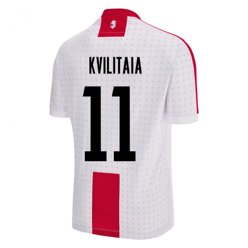 Kinder Georgien Giorgi Kvilitaia #11 Weiß Heimtrikot Trikot 24-26 T-Shirt