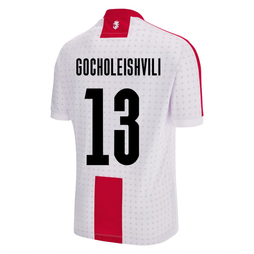 Kinder Georgien Giorgi Gocholeishvili #13 Weiß Heimtrikot Trikot 24-26 T-Shirt