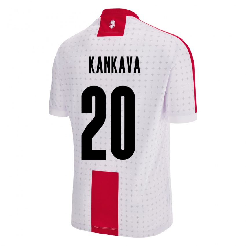 Kinder Georgien Jaba Kankava #20 Weiß Heimtrikot Trikot 24-26 T-Shirt