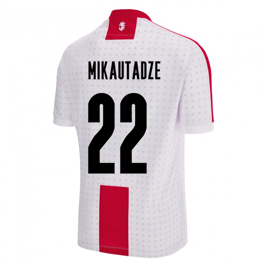 Kinder Georgien Georges Mikautadze #22 Weiß Heimtrikot Trikot 24-26 T-Shirt