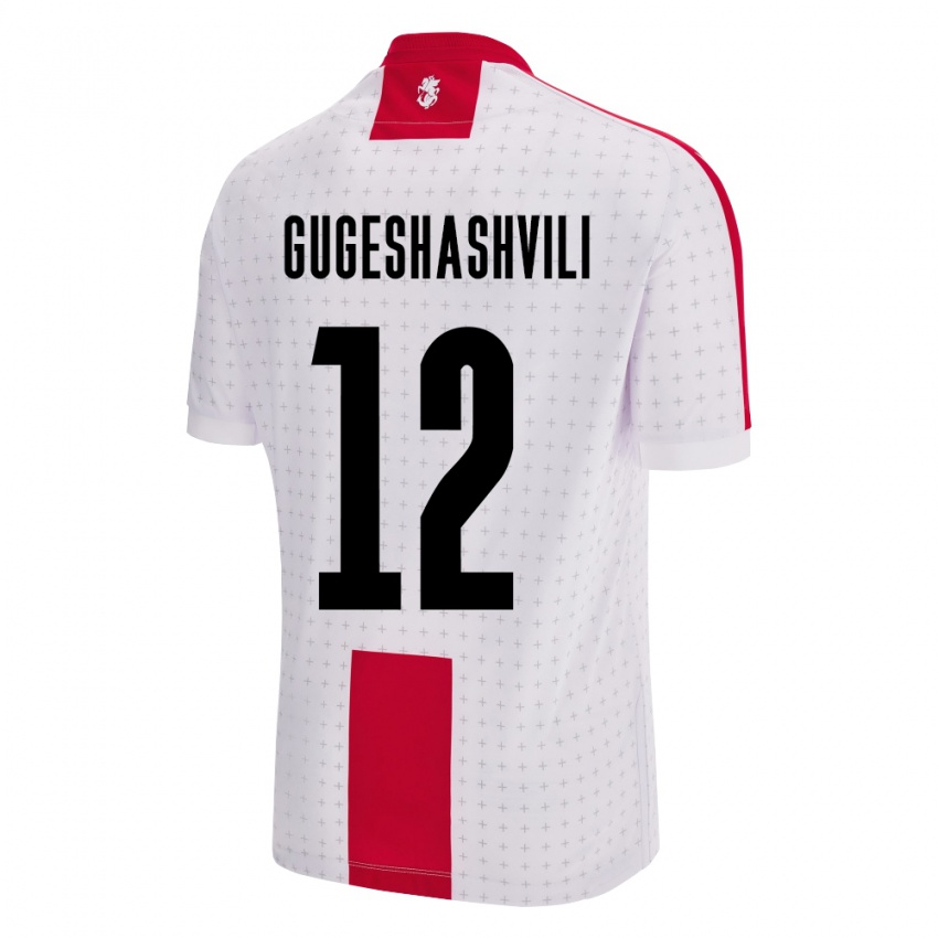 Kinder Georgien Luka Gugeshashvili #12 Weiß Heimtrikot Trikot 24-26 T-Shirt