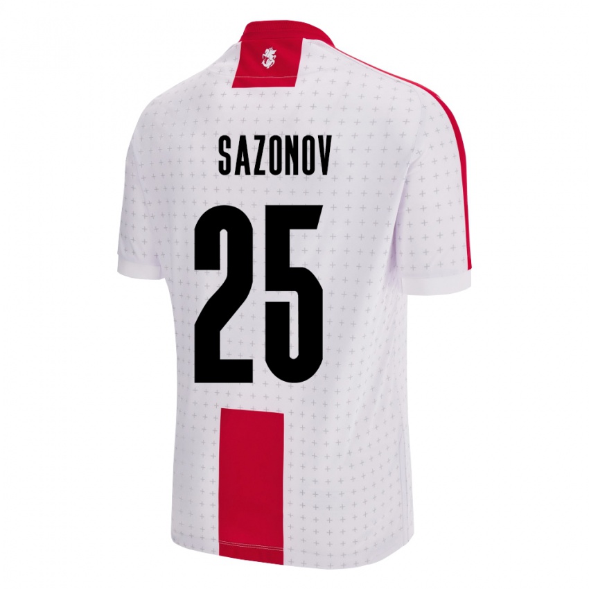 Kinder Georgien Saba Sazonov #25 Weiß Heimtrikot Trikot 24-26 T-Shirt