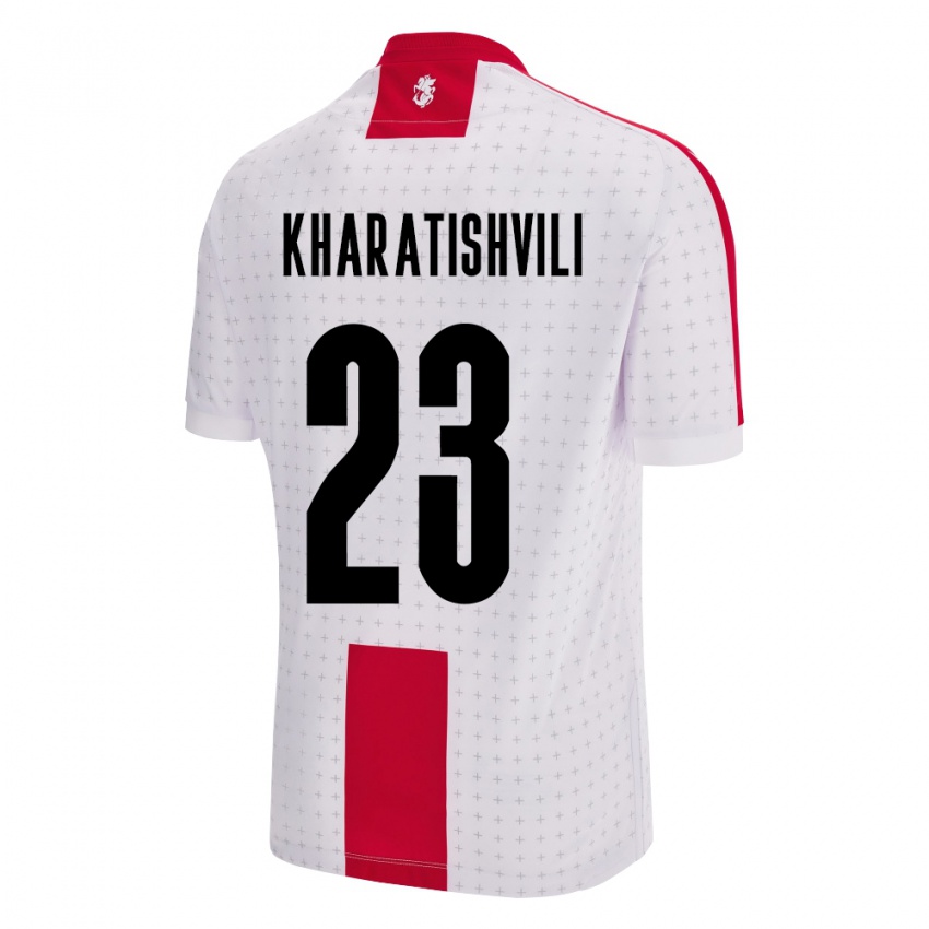 Kinder Georgien Luka Kharatishvili #23 Weiß Heimtrikot Trikot 24-26 T-Shirt