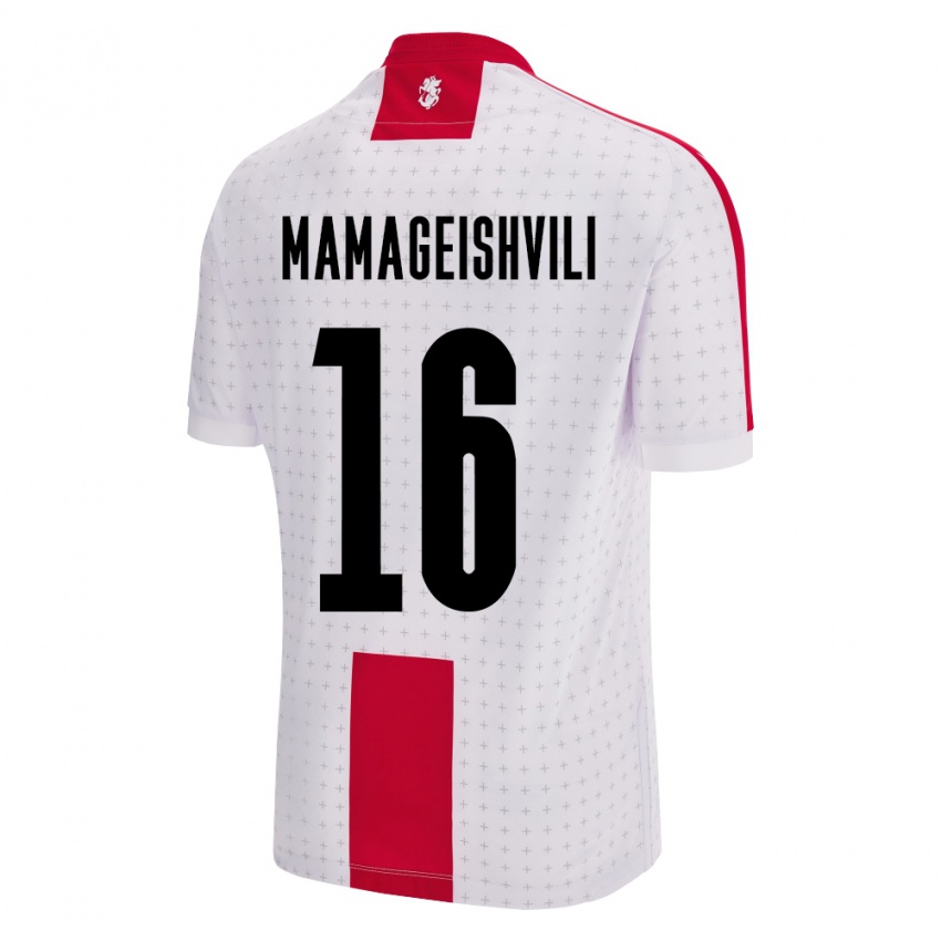 Kinder Georgien Gizo Mamageishvili #16 Weiß Heimtrikot Trikot 24-26 T-Shirt