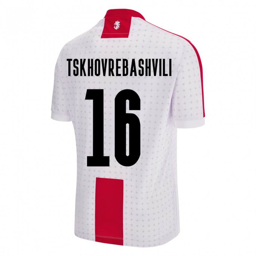 Kinder Georgien Nikoloz Tskhovrebashvili #16 Weiß Heimtrikot Trikot 24-26 T-Shirt