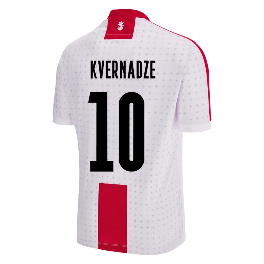 Kinder Georgien Giorgi Kvernadze #10 Weiß Heimtrikot Trikot 24-26 T-Shirt