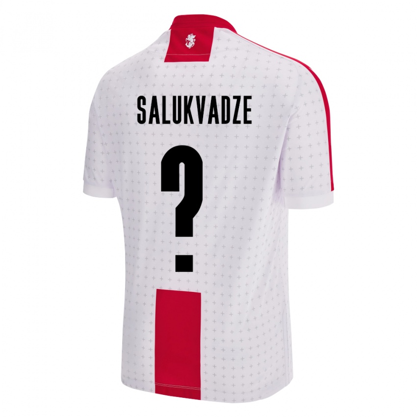 Kinder Georgien Luka Salukvadze #0 Weiß Heimtrikot Trikot 24-26 T-Shirt