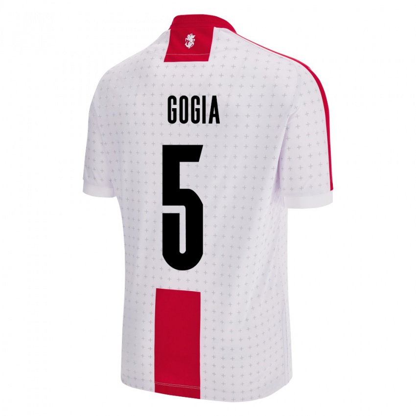 Kinder Georgien Gigi Gogia #5 Weiß Heimtrikot Trikot 24-26 T-Shirt