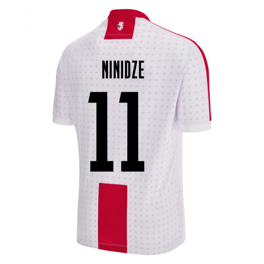 Kinder Georgien Nikoloz Ninidze #11 Weiß Heimtrikot Trikot 24-26 T-Shirt