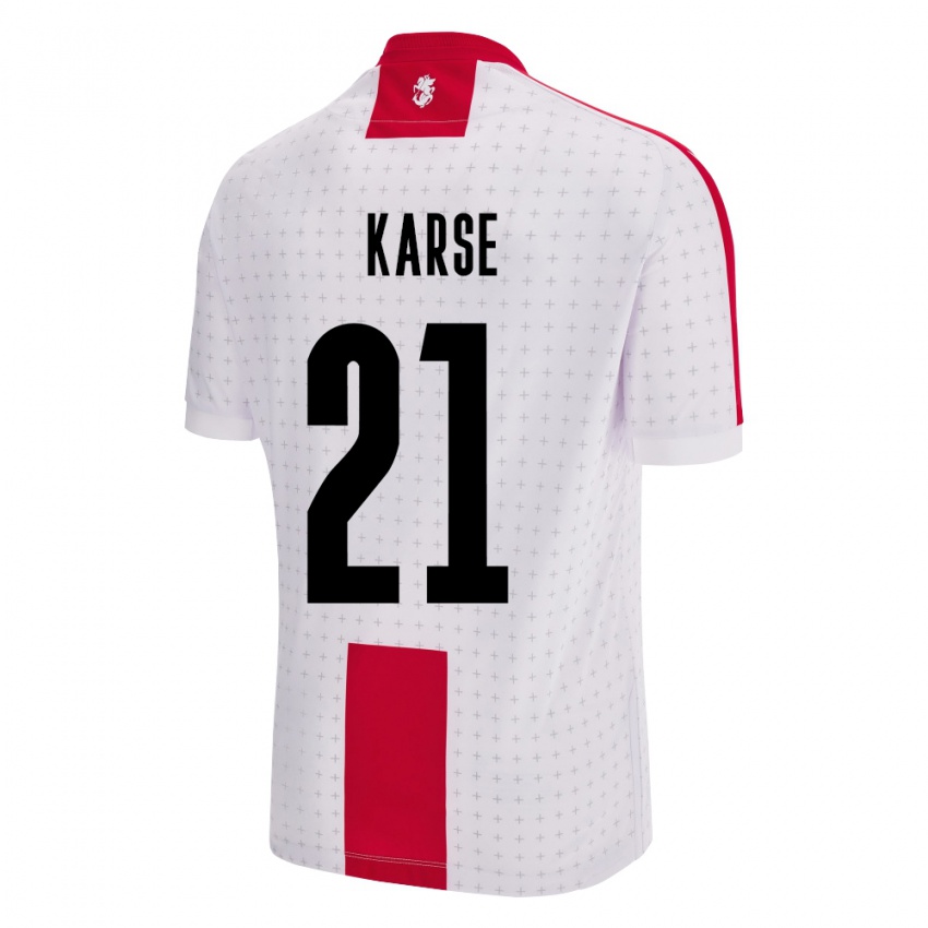 Kinder Georgien Karse #21 Weiß Heimtrikot Trikot 24-26 T-Shirt