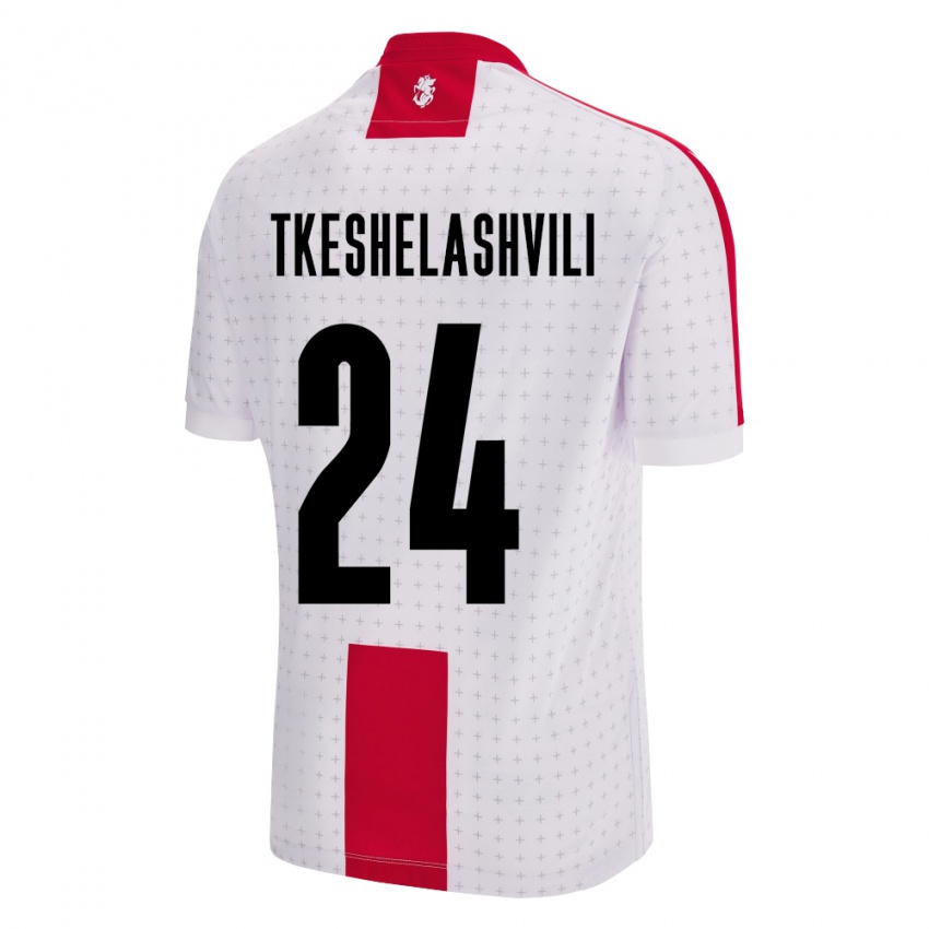 Kinder Georgien Amiran Tkeshelashvili #24 Weiß Heimtrikot Trikot 24-26 T-Shirt