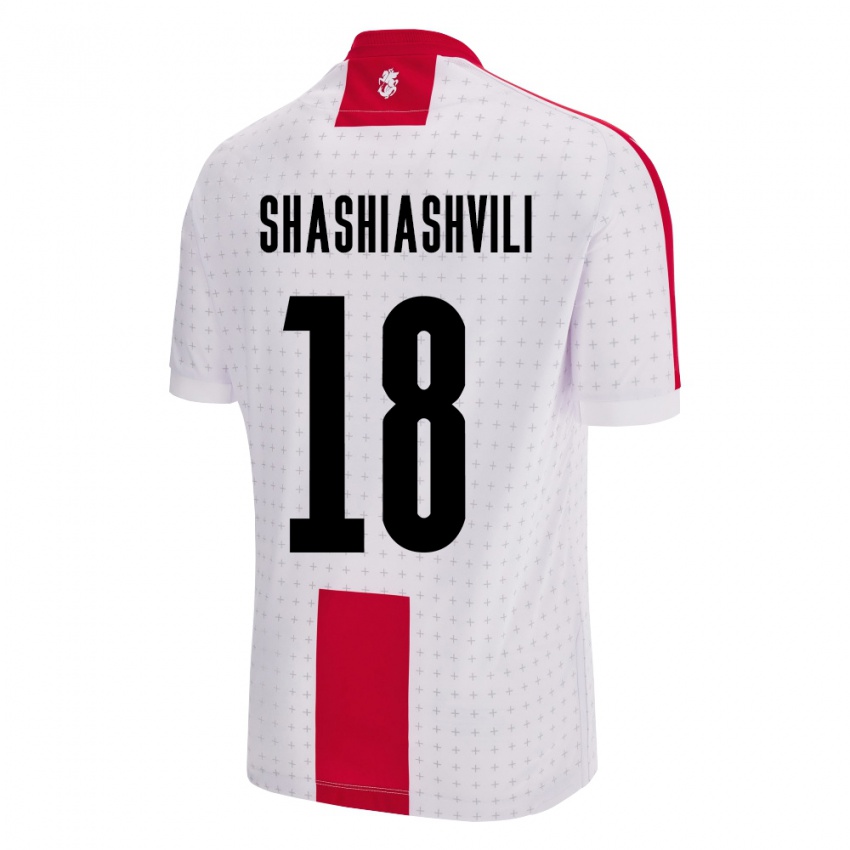 Kinder Georgien Luka Shashiashvili #18 Weiß Heimtrikot Trikot 24-26 T-Shirt