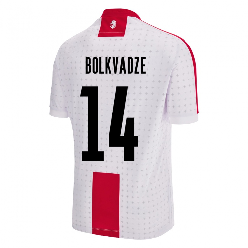 Kinder Georgien Anastasia Bolkvadze #14 Weiß Heimtrikot Trikot 24-26 T-Shirt