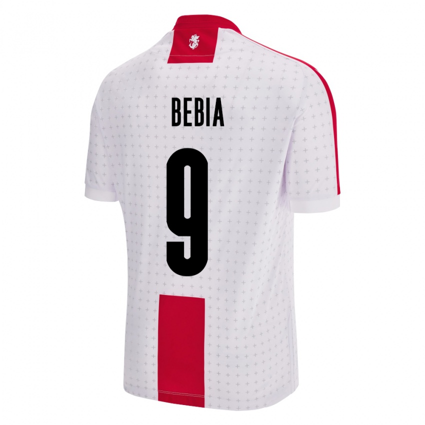 Kinder Georgien Maiko Bebia #9 Weiß Heimtrikot Trikot 24-26 T-Shirt