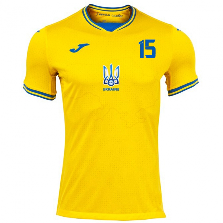 Kinder Ukraine Kyrylo Sigeev #15 Gelb Heimtrikot Trikot 24-26 T-Shirt