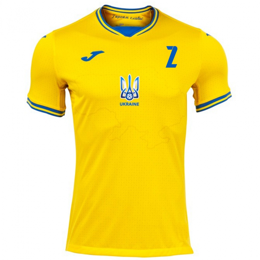 Kinder Ukraine Yukhym Konoplya #2 Gelb Heimtrikot Trikot 24-26 T-Shirt