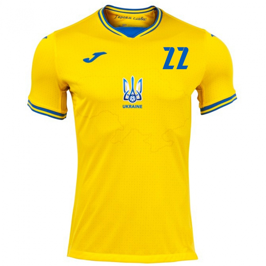 Kinder Ukraine Iryna Kotiash #22 Gelb Heimtrikot Trikot 24-26 T-Shirt