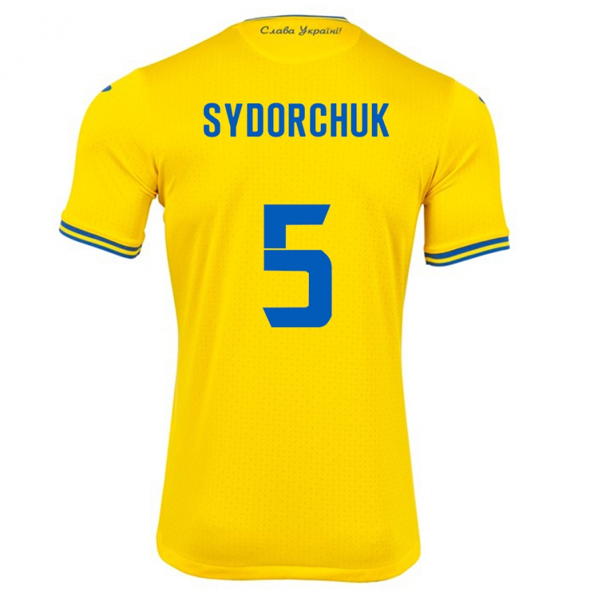 Kinder Ukraine Sergiy Sydorchuk #5 Gelb Heimtrikot Trikot 24-26 T-Shirt