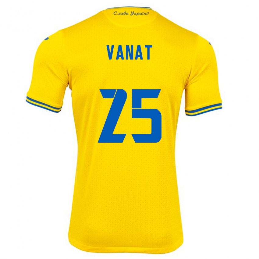 Kinder Ukraine Vladyslav Vanat #25 Gelb Heimtrikot Trikot 24-26 T-Shirt