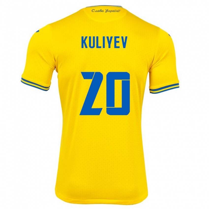 Kinder Ukraine Eldar Kuliyev #20 Gelb Heimtrikot Trikot 24-26 T-Shirt