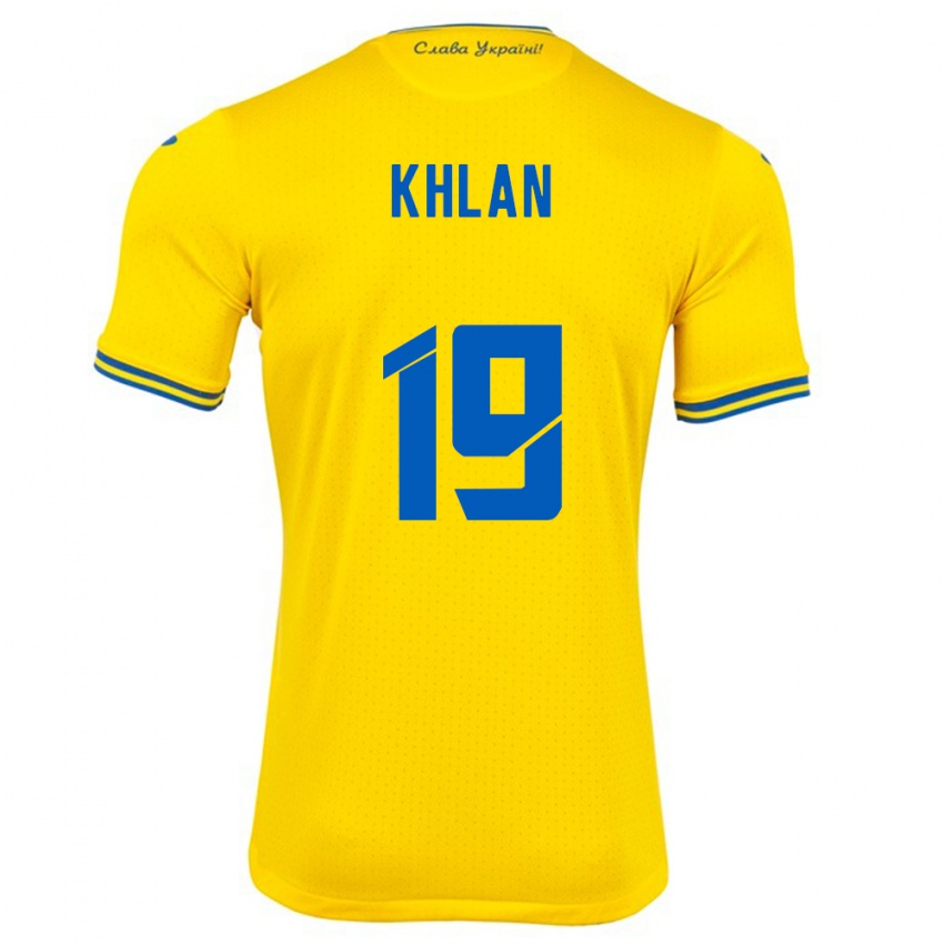 Kinder Ukraine Maksym Khlan #19 Gelb Heimtrikot Trikot 24-26 T-Shirt