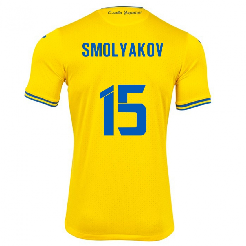 Kinder Ukraine Artem Smolyakov #15 Gelb Heimtrikot Trikot 24-26 T-Shirt