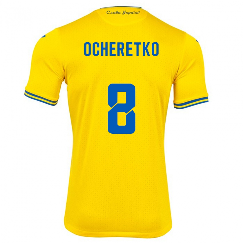 Kinder Ukraine Oleg Ocheretko #8 Gelb Heimtrikot Trikot 24-26 T-Shirt