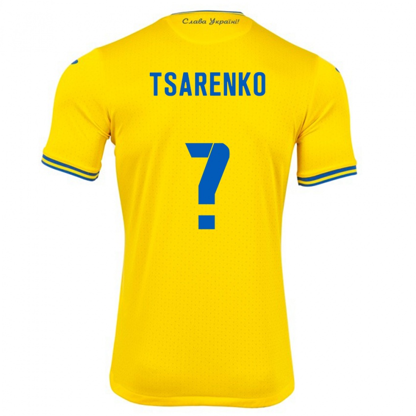 Kinder Ukraine Anton Tsarenko #0 Gelb Heimtrikot Trikot 24-26 T-Shirt