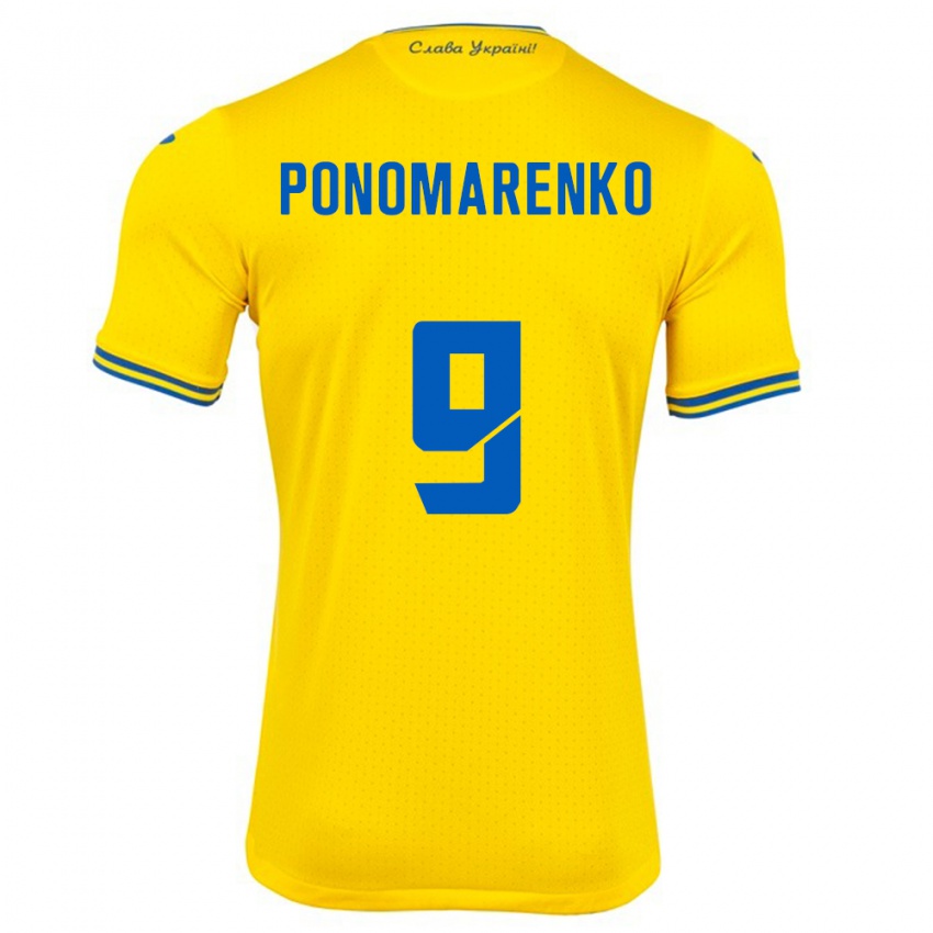 Kinder Ukraine Matviy Ponomarenko #9 Gelb Heimtrikot Trikot 24-26 T-Shirt