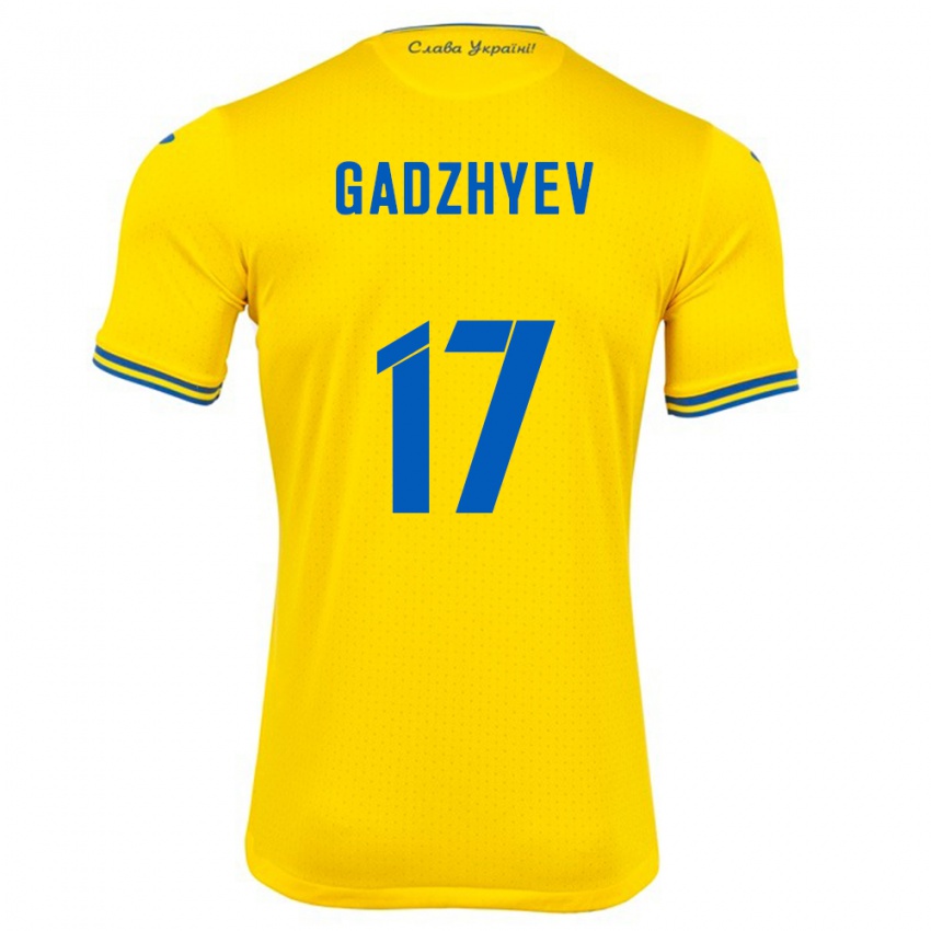 Kinder Ukraine Ramik Gadzhyev #17 Gelb Heimtrikot Trikot 24-26 T-Shirt