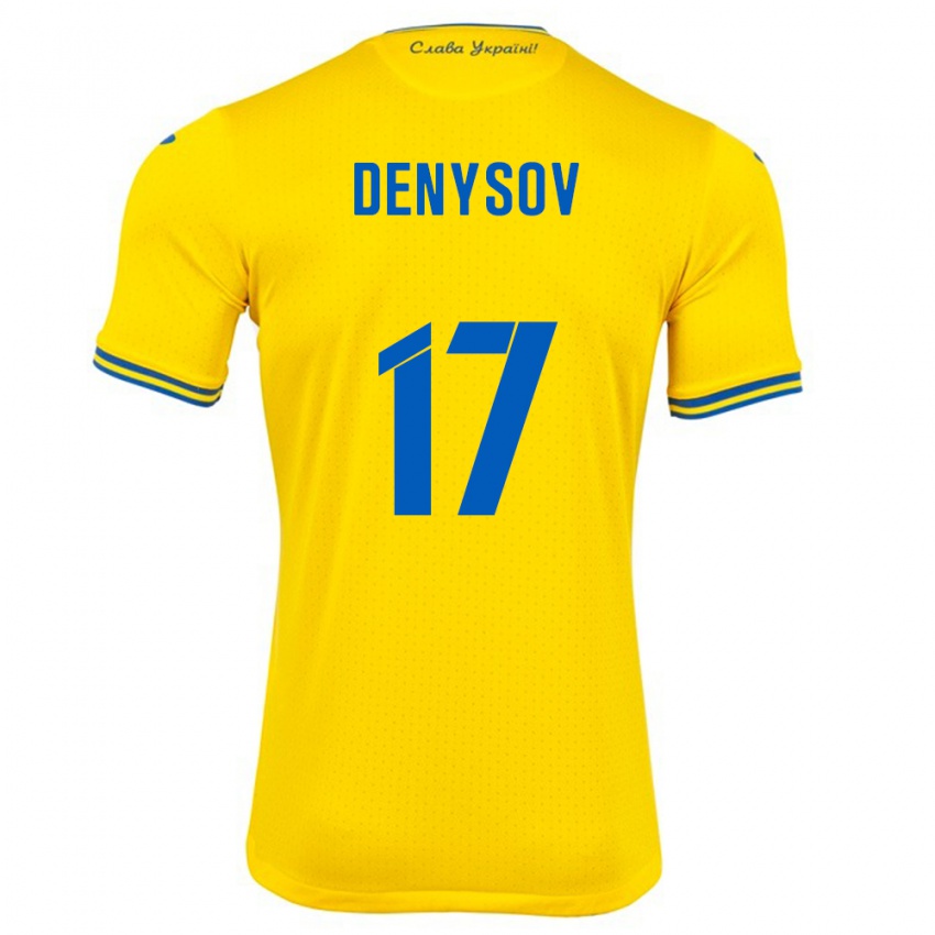 Kinder Ukraine Ivan Denysov #17 Gelb Heimtrikot Trikot 24-26 T-Shirt