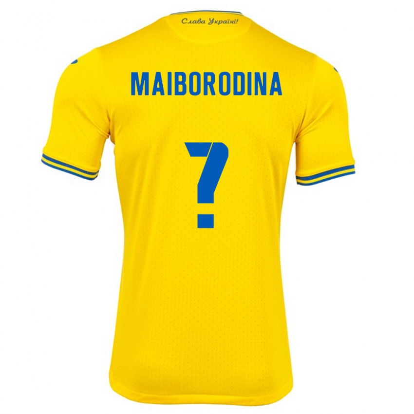 Kinder Ukraine Iryna Maiborodina #0 Gelb Heimtrikot Trikot 24-26 T-Shirt