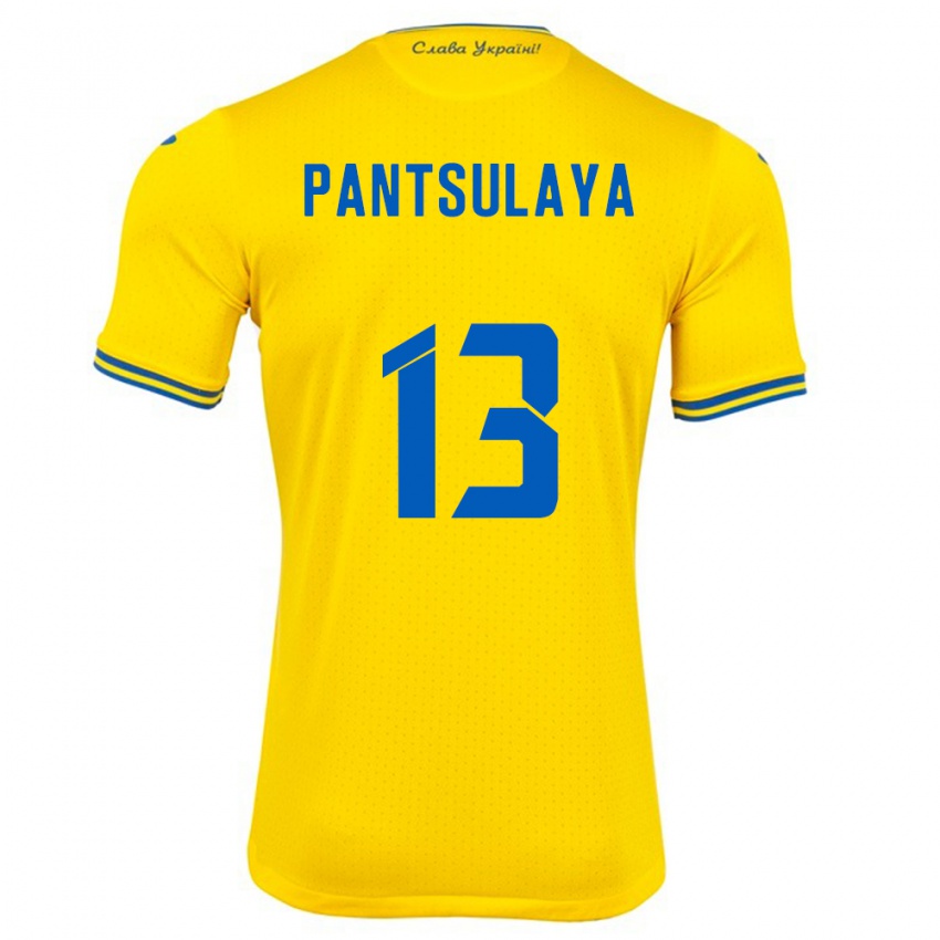 Kinder Ukraine Natiya Pantsulaya #13 Gelb Heimtrikot Trikot 24-26 T-Shirt