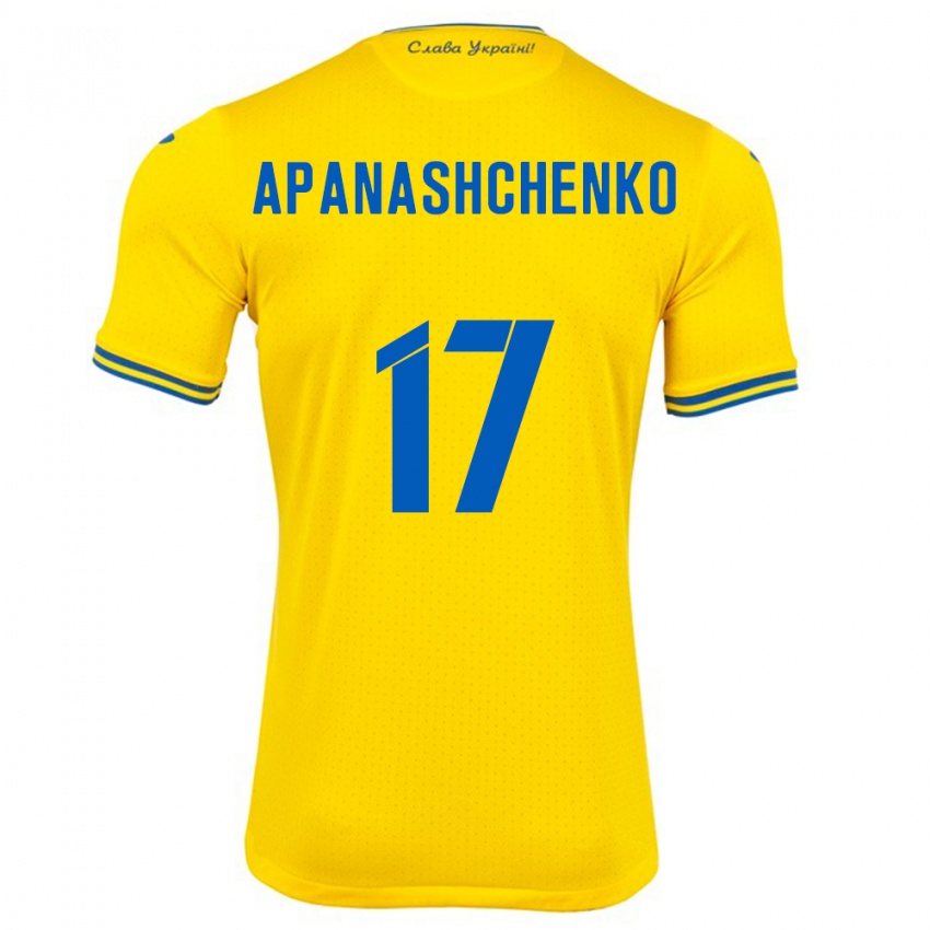 Kinder Ukraine Daryna Apanashchenko #17 Gelb Heimtrikot Trikot 24-26 T-Shirt